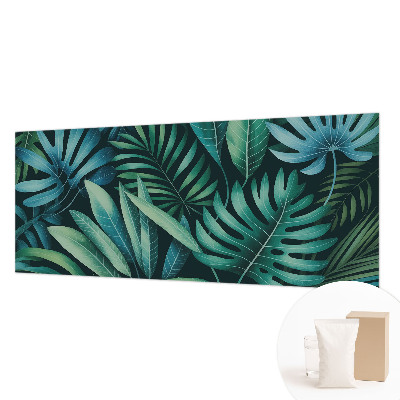 Fotomural decorativo para cabecero de cama con diseño de hojas tropicales