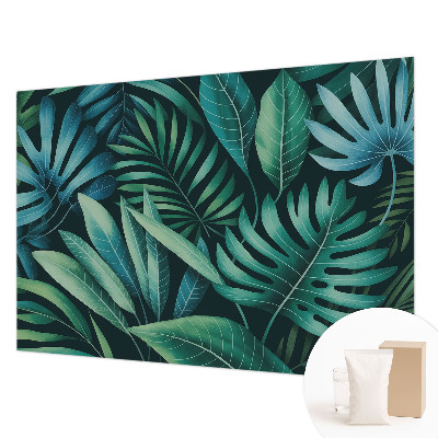 Fotomural decorativo para cabecero de cama con diseño de hojas tropicales