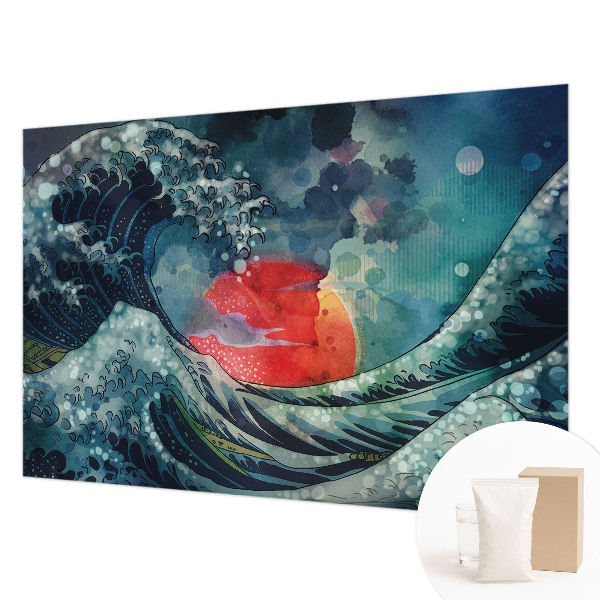 Papel mural con patrón decorativo con diseño Oriente oceánico