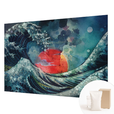 Papel mural con patrón decorativo con diseño Oriente oceánico
