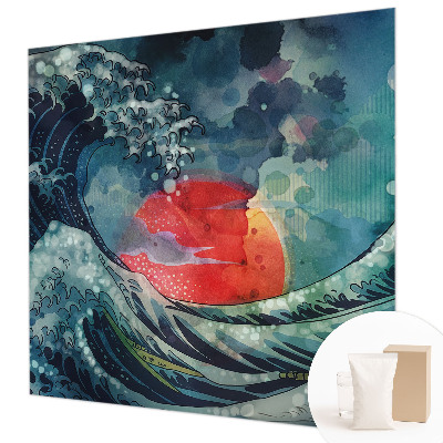 Papel mural con patrón decorativo con diseño Oriente oceánico