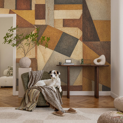 Papel mural texturado decorativo con diseño de abstracción geométrica