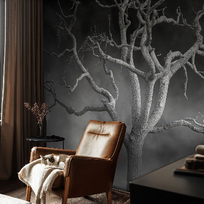Mural de pared con estampado hermoso con diseño de árbol brumoso