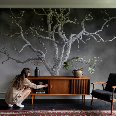 Mural de pared con estampado hermoso con diseño de árbol brumoso