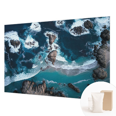 Papel mural con patrón decorativo con motivo de olas del océano