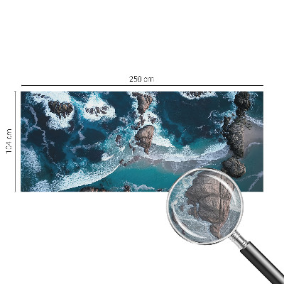 Papel mural con patrón decorativo con motivo de olas del océano