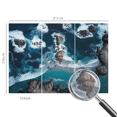 Papel mural con patrón decorativo con motivo de olas del océano