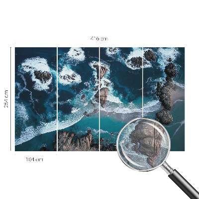Papel mural con patrón decorativo con motivo de olas del océano