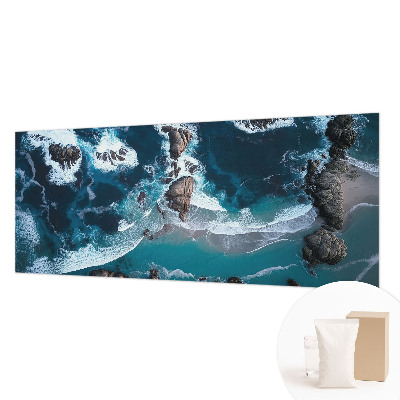Papel mural con patrón decorativo con motivo de olas del océano