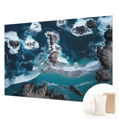 Papel mural con patrón decorativo con motivo de olas del océano