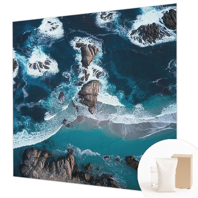 Papel mural con patrón decorativo con motivo de olas del océano