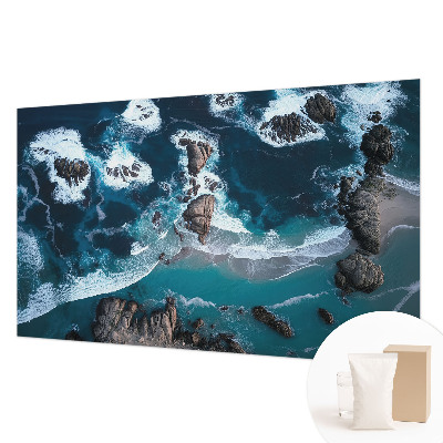 Papel mural con patrón decorativo con motivo de olas del océano