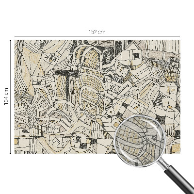 Papel mural con patrón decorativo con un motivo de abstracción geométrica