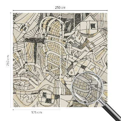 Papel mural con patrón decorativo con un motivo de abstracción geométrica