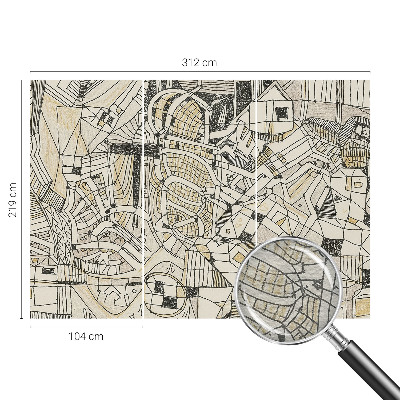 Papel mural con patrón decorativo con un motivo de abstracción geométrica