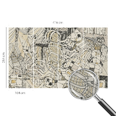 Papel mural con patrón decorativo con un motivo de abstracción geométrica