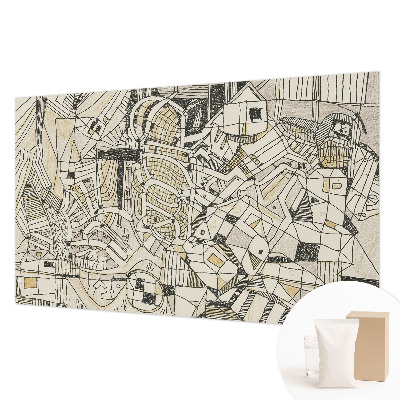 Papel mural con patrón decorativo con un motivo de abstracción geométrica