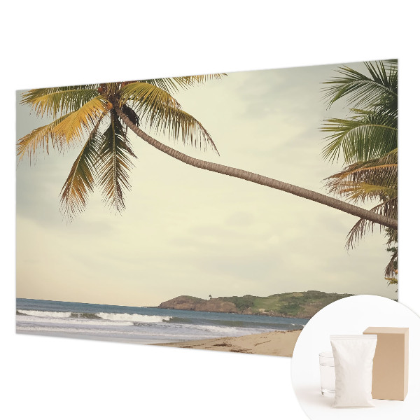 Mural de pared con estampado hermoso con motivo de paisaje tropical