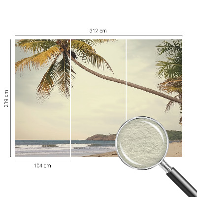Mural de pared con estampado hermoso con motivo de paisaje tropical