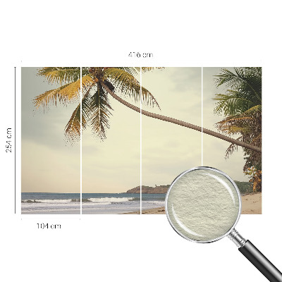Mural de pared con estampado hermoso con motivo de paisaje tropical