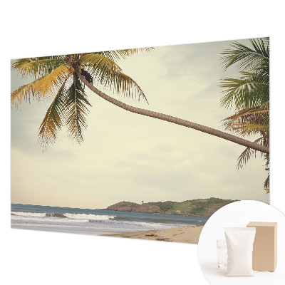 Mural de pared con estampado hermoso con motivo de paisaje tropical