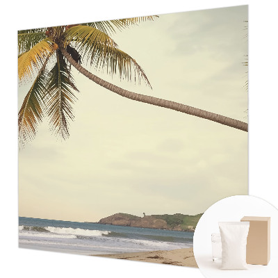 Mural de pared con estampado hermoso con motivo de paisaje tropical