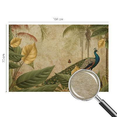 Papel mural texturado decorativo con diseño de ave exótica