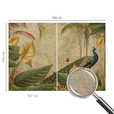 Papel mural texturado decorativo con diseño de ave exótica