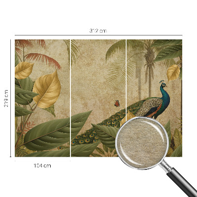 Papel mural texturado decorativo con diseño de ave exótica
