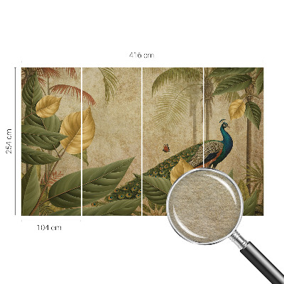 Papel mural texturado decorativo con diseño de ave exótica
