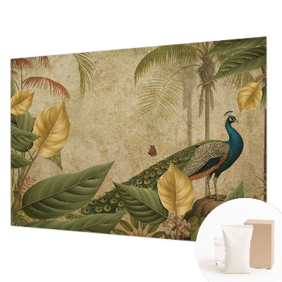 Papel mural texturado decorativo con diseño de ave exótica