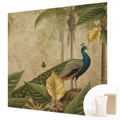 Papel mural texturado decorativo con diseño de ave exótica