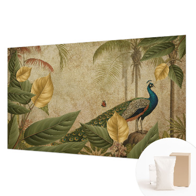 Papel mural texturado decorativo con diseño de ave exótica