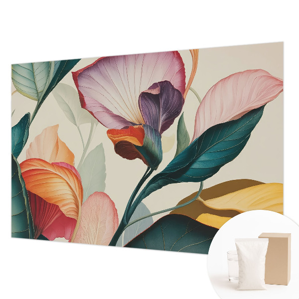 Papel mural con patrón decorativo con flores coloridas
