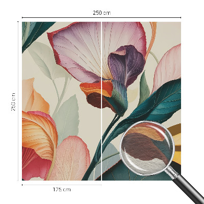 Papel mural con patrón decorativo con flores coloridas