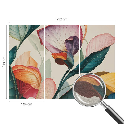 Papel mural con patrón decorativo con flores coloridas