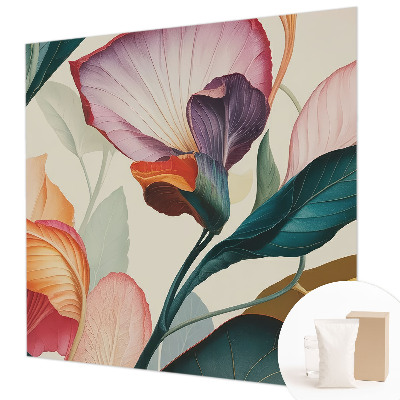 Papel mural con patrón decorativo con flores coloridas
