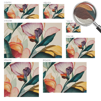 Papel mural con patrón decorativo con flores coloridas
