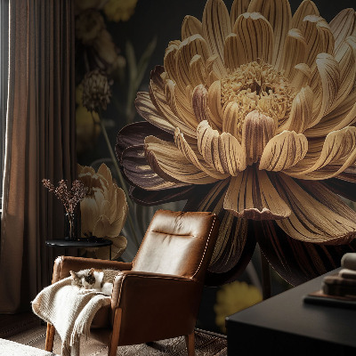 Papel mural con patrón decorativo con motivo floral elegante