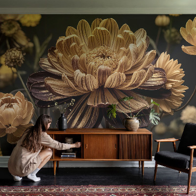 Papel mural con patrón decorativo con motivo floral elegante