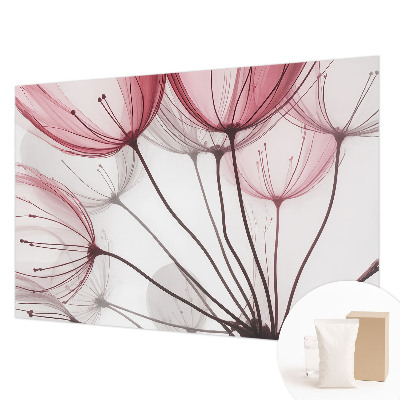 Papel mural con patrón decorativo con siluetas florales