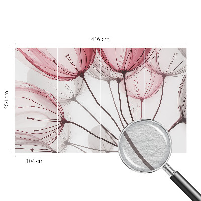 Papel mural con patrón decorativo con siluetas florales