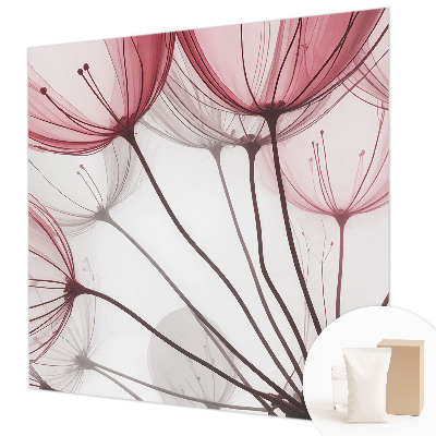 Papel mural con patrón decorativo con siluetas florales