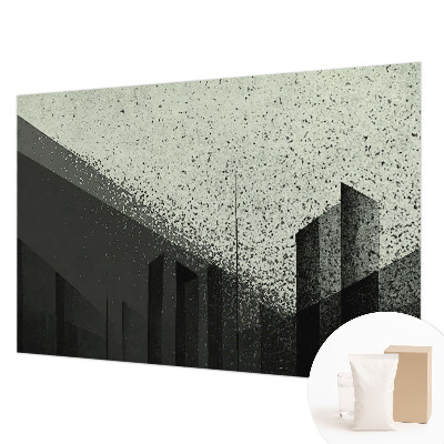 Fotomural decorativo para cabecero de cama con diseño de geometría urbana