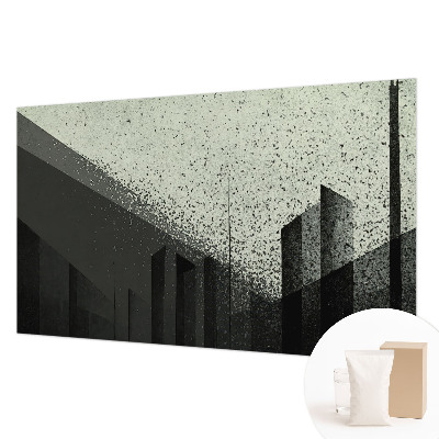 Fotomural decorativo para cabecero de cama con diseño de geometría urbana
