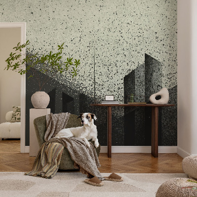 Fotomural decorativo para cabecero de cama con diseño de geometría urbana