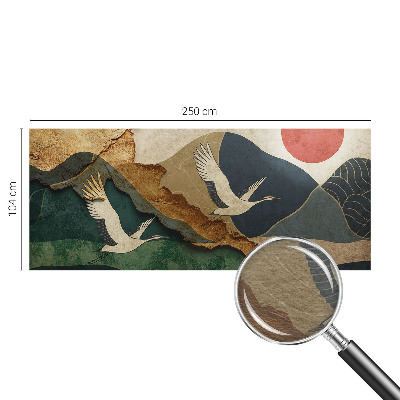 Mural decorativo con diseño de grullas del Este