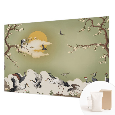 Papel mural con patrón decorativo con diseño inspirado en la naturaleza en estilo elegante