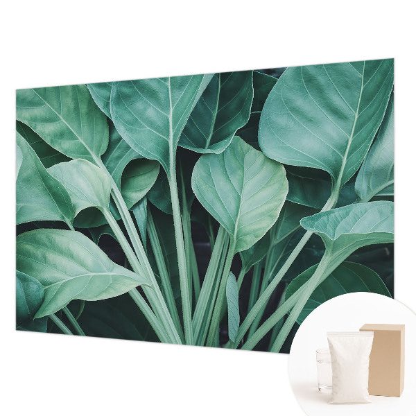 Mural de pared con estampado hermoso con motivo de naturaleza en tonos verdes