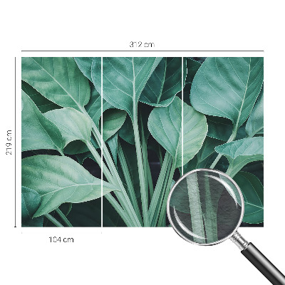 Mural de pared con estampado hermoso con motivo de naturaleza en tonos verdes
